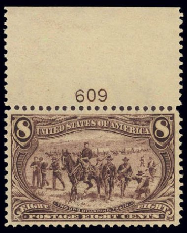Value of US Stamps Scott Catalog #289: 8c 1898 Trans Mississippi Exposition. Daniel Kelleher Auctions, Feb 2013, Sale 634, Lot 194