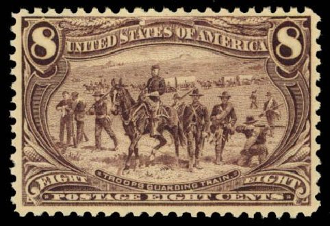Value of US Stamps Scott #289 - 8c 1898 Trans Mississippi Exposition. Daniel Kelleher Auctions, Oct 2014, Sale 660, Lot 2274