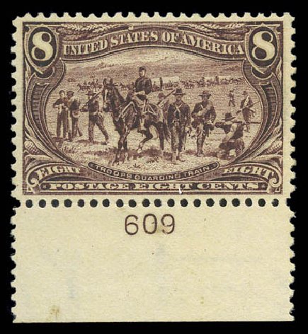 Values of US Stamps Scott Catalog #289 - 1898 8c Trans Mississippi Exposition. Matthew Bennett International, Sep 2010, Sale 331, Lot 665