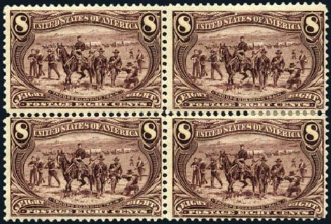Prices of US Stamp Scott Cat. 289 - 8c 1898 Trans Mississippi Exposition. Harmer-Schau Auction Galleries, Feb 2010, Sale 84, Lot 1492