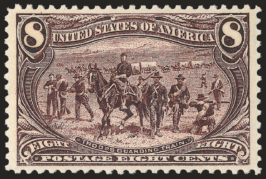 Values of US Stamp Scott Catalog 289: 8c 1898 Trans Mississippi Exposition. Robert Siegel Auction Galleries, Jun 2009, Sale 973, Lot 172