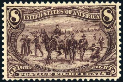 Values of US Stamps Scott Cat. 289 - 8c 1898 Trans Mississippi Exposition. Harmer-Schau Auction Galleries, Apr 2009, Sale 81, Lot 586