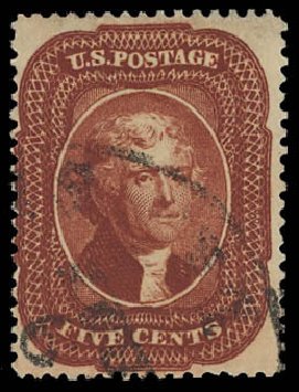 Cost of US Stamp Scott Catalogue #28A - 5c 1858 Jefferson. Daniel Kelleher Auctions, Jun 2012, Sale 630, Lot 1247