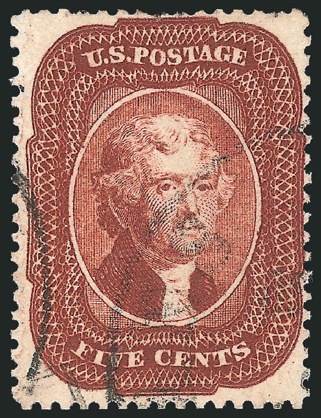 Costs of US Stamps Scott Catalog 28A - 1858 5c Jefferson. Robert Siegel Auction Galleries, Oct 2011, Sale 1014, Lot 1098