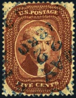 Price of US Stamps Scott Catalog #28A - 5c 1858 Jefferson. Harmer-Schau Auction Galleries, Aug 2012, Sale 94, Lot 1049