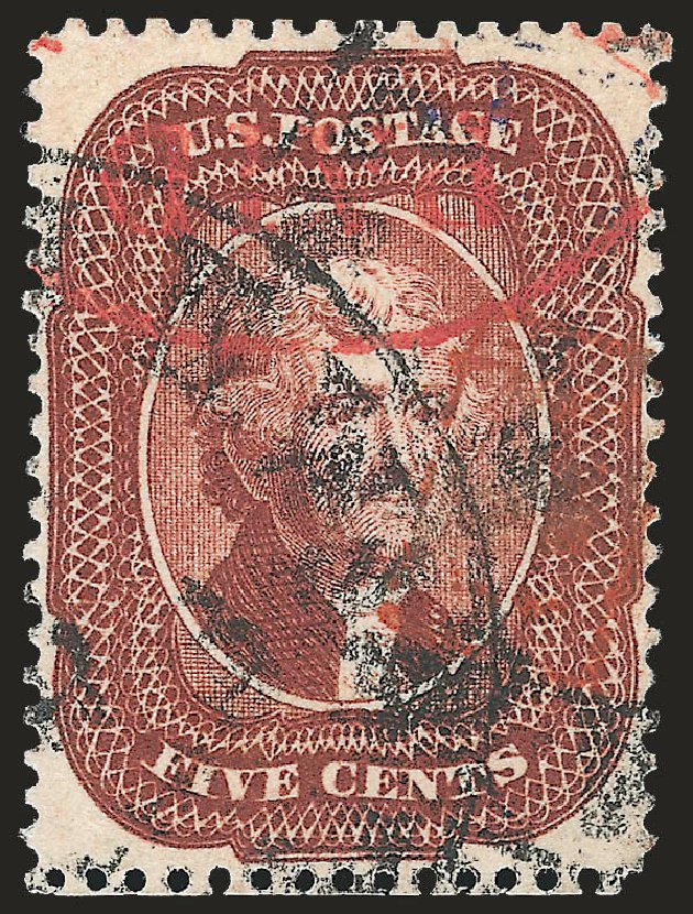 US Stamps Values Scott Cat. # 28A - 5c 1858 Jefferson. Robert Siegel Auction Galleries, Jun 2009, Sale 973, Lot 49