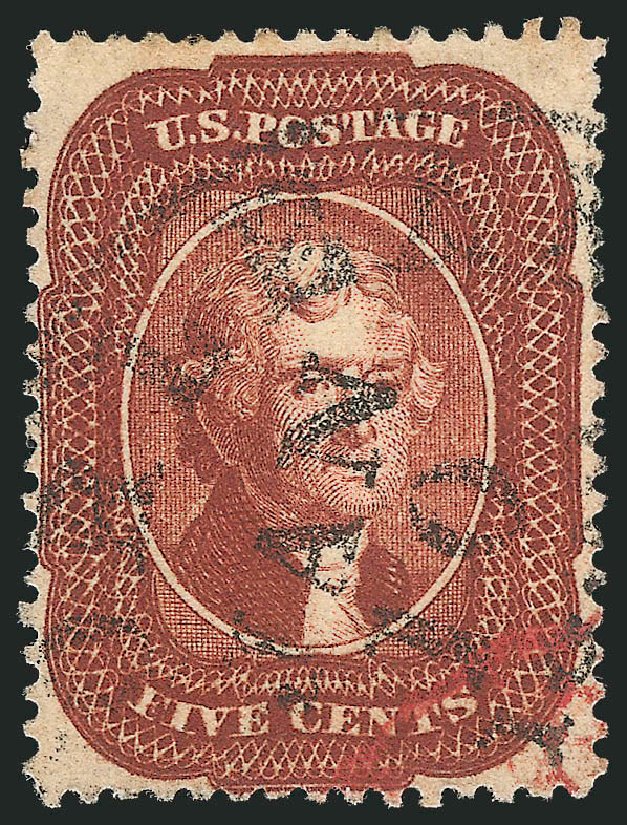 Value of US Stamps Scott # 28A - 1858 5c Jefferson. Robert Siegel Auction Galleries, Dec 2012, Sale 1037, Lot 1480