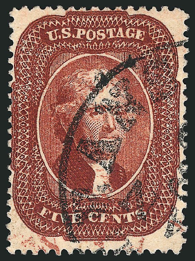 US Stamps Price Scott Cat. #28A - 5c 1858 Jefferson. Robert Siegel Auction Galleries, Oct 2008, Sale 963, Lot 350