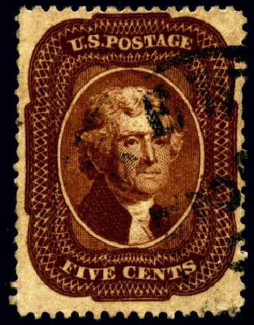 US Stamp Price Scott Cat. 28A - 5c 1858 Jefferson. Matthew Bennett International, Jun 2008, Sale 328, Lot 514