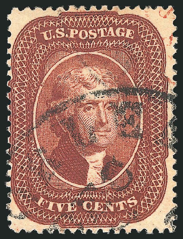 Price of US Stamps Scott #28A: 5c 1858 Jefferson. Robert Siegel Auction Galleries, Nov 2013, Sale 1061, Lot 3434