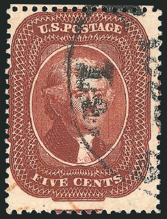 US Stamps Values Scott Catalogue # 28A - 1858 5c Jefferson. Robert Siegel Auction Galleries, Oct 2010, Sale 997, Lot 5254
