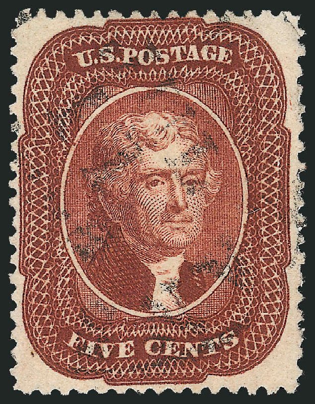 Cost of US Stamp Scott # 28A: 5c 1858 Jefferson. Robert Siegel Auction Galleries, Sep 2014, Sale 1078, Lot 105