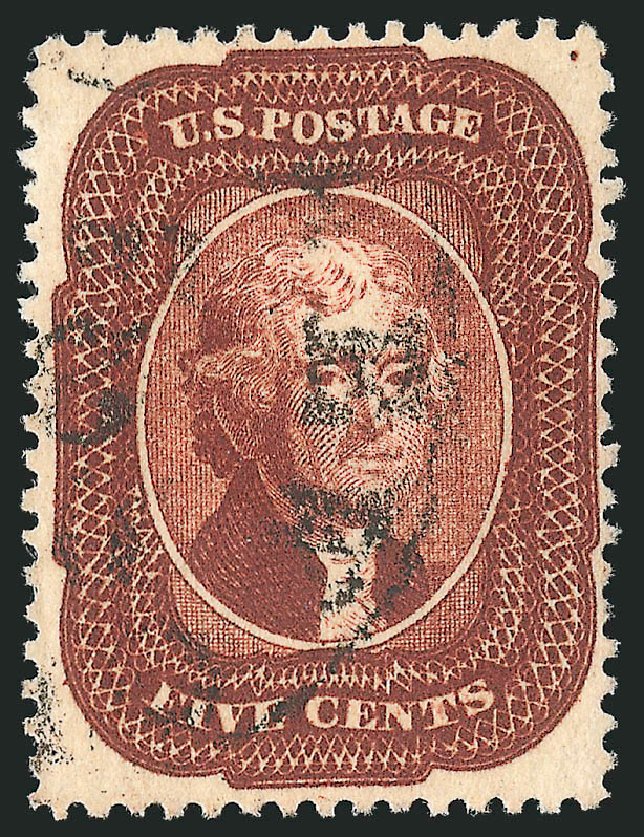 Values of US Stamps Scott Catalog #28A: 1858 5c Jefferson. Robert Siegel Auction Galleries, Nov 2014, Sale 1084, Lot 3132