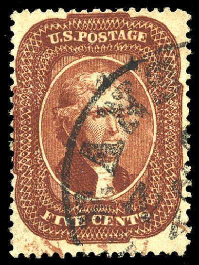 Costs of US Stamps Scott 28A: 5c 1858 Jefferson. Matthew Bennett International, May 2014, Sale 350, Lot 63