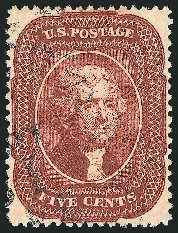 Value of US Stamp Scott # 28A: 5c 1858 Jefferson. Robert Siegel Auction Galleries, Oct 2011, Sale 1014, Lot 1096