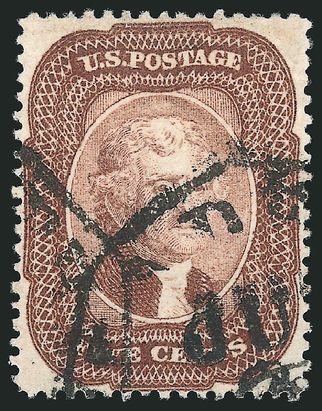 Values of US Stamps Scott # 29 - 1859 5c Jefferson. Robert Siegel Auction Galleries, Jul 2013, Sale 1050, Lot 157