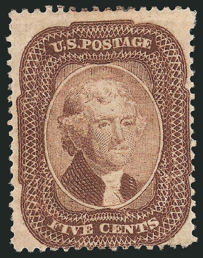 US Stamps Prices Scott Catalogue 29 - 5c 1859 Jefferson. Robert Siegel Auction Galleries, Oct 2010, Sale 997, Lot 5257