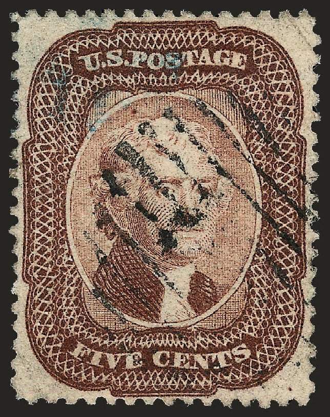 US Stamps Prices Scott Catalog 29: 1859 5c Jefferson. Robert Siegel Auction Galleries, Oct 2008, Sale 963, Lot 358
