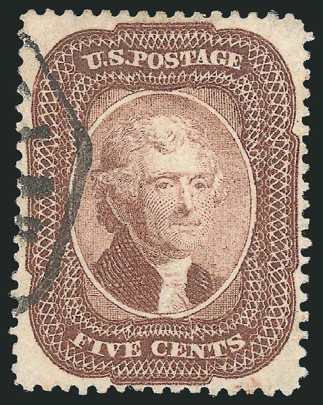 Value of US Stamps Scott Catalogue #29 - 1859 5c Jefferson. Robert Siegel Auction Galleries, Sep 2009, Sale 976, Lot 1228
