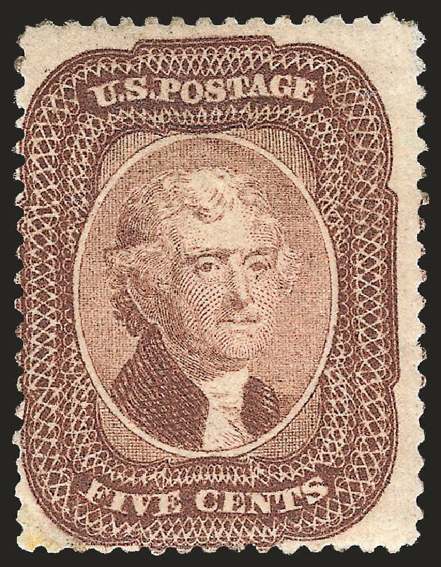 US Stamp Value Scott Catalogue 29: 5c 1859 Jefferson. Robert Siegel Auction Galleries, Apr 2010, Sale 984, Lot 158