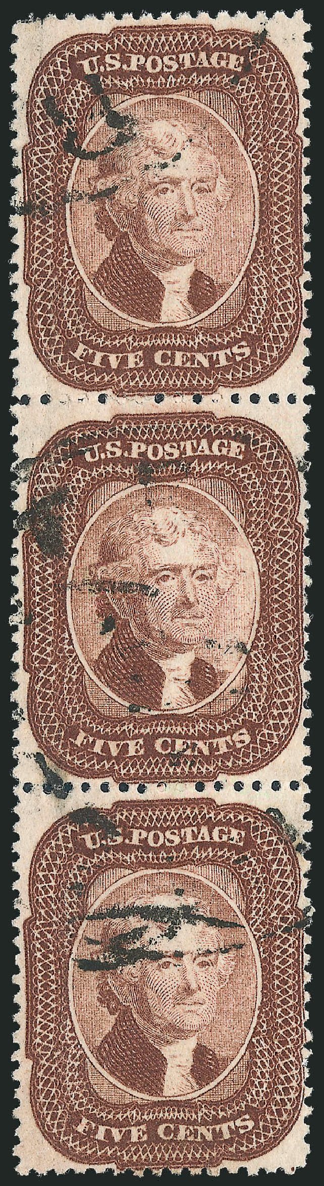 US Stamps Prices Scott Cat. 29 - 5c 1859 Jefferson. Robert Siegel Auction Galleries, Sep 2010, Sale 993, Lot 318