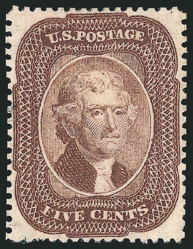 Prices of US Stamps Scott Catalogue #29: 1859 5c Jefferson. Robert Siegel Auction Galleries, Oct 2010, Sale 997, Lot 5258