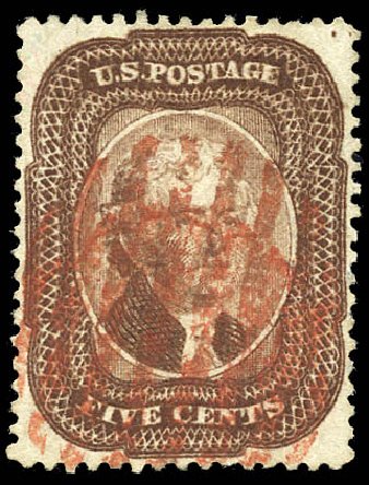 Values of US Stamp Scott Catalogue # 29: 5c 1859 Jefferson. Matthew Bennett International, Sep 2011, Sale 338, Lot 1709
