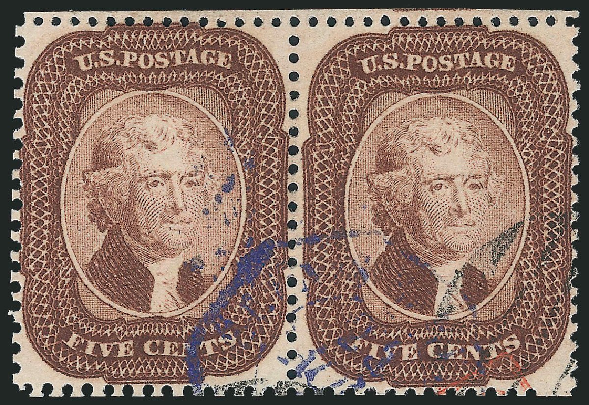 Price of US Stamps Scott Catalogue 29 - 5c 1859 Jefferson. Robert Siegel Auction Galleries, Jul 2013, Sale 1050, Lot 159