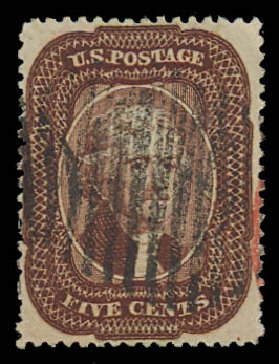Costs of US Stamp Scott Catalog 29 - 5c 1859 Jefferson. Daniel Kelleher Auctions, Jan 2012, Sale 628, Lot 230