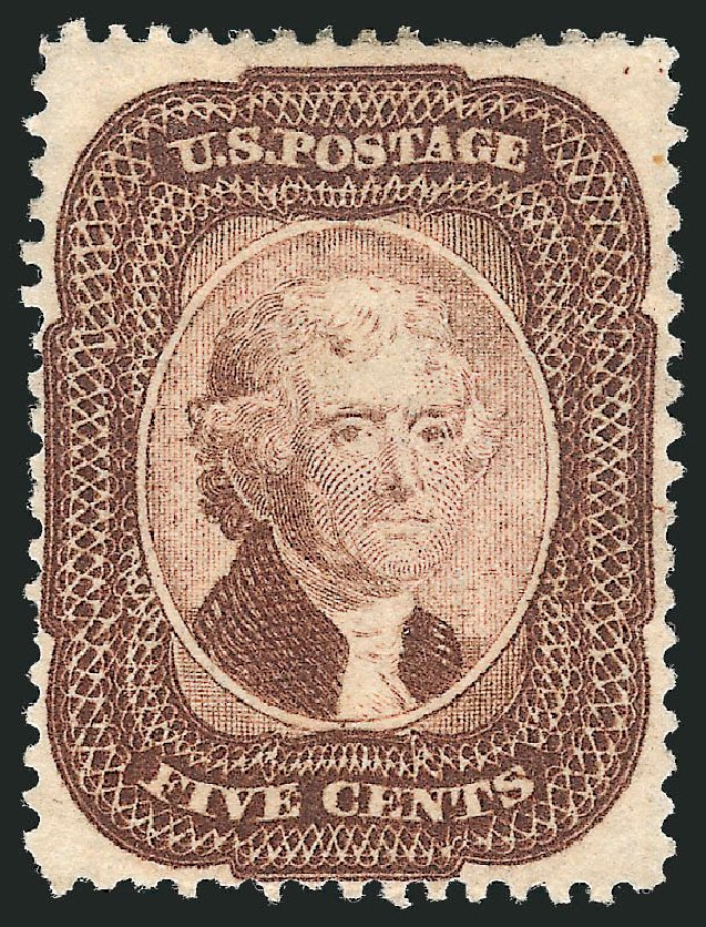 Value of US Stamps Scott Cat. # 29 - 1859 5c Jefferson. Robert Siegel Auction Galleries, Mar 2012, Sale 1021, Lot 170