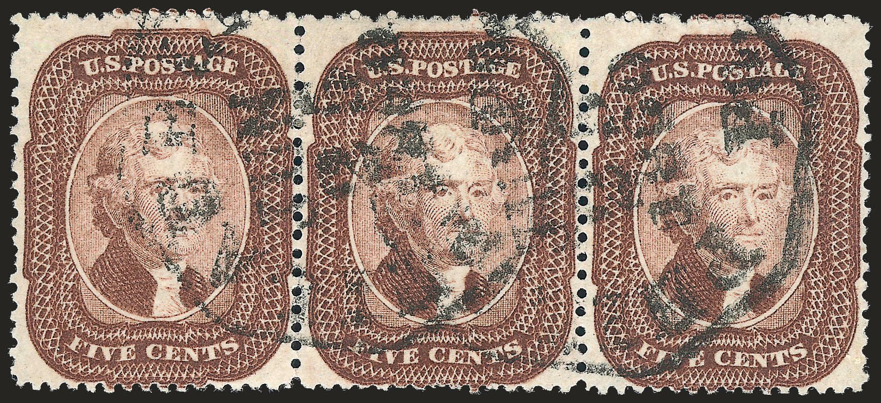 US Stamp Values Scott Cat. #29 - 1859 5c Jefferson. Robert Siegel Auction Galleries, Oct 2008, Sale 963, Lot 360