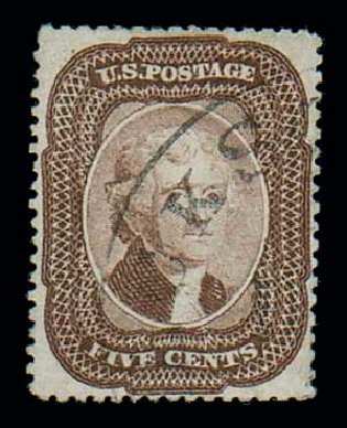 Costs of US Stamp Scott Cat. # 29 - 5c 1859 Jefferson. Matthew Bennett International, Dec 2007, Sale 325, Lot 1461