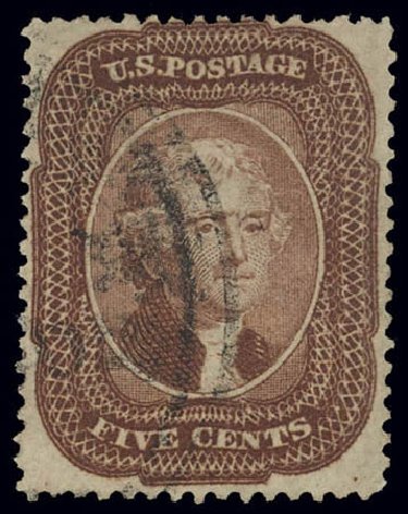 Price of US Stamps Scott Catalog #29 - 1859 5c Jefferson. Daniel Kelleher Auctions, Feb 2013, Sale 634, Lot 31