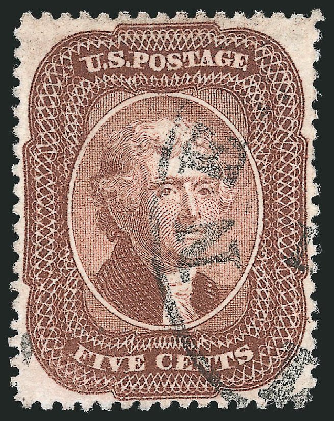 Value of US Stamps Scott Catalog #29: 1859 5c Jefferson. Robert Siegel Auction Galleries, Oct 2012, Sale 1032, Lot 3081