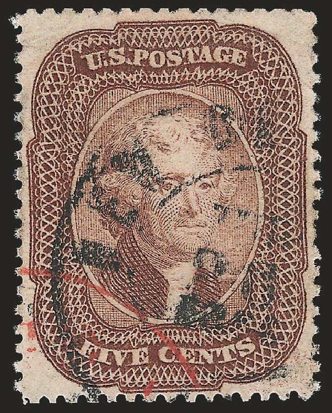 Costs of US Stamps Scott Cat. # 29 - 1859 5c Jefferson. Robert Siegel Auction Galleries, Apr 2010, Sale 984, Lot 161