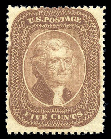 US Stamp Value Scott Catalog #29 - 5c 1859 Jefferson. Matthew Bennett International, Sep 2010, Sale 331, Lot 365
