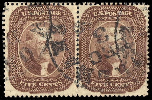 US Stamps Values Scott Catalogue 29 - 5c 1859 Jefferson. Cherrystone Auctions, Nov 2010, Sale 201011, Lot 45