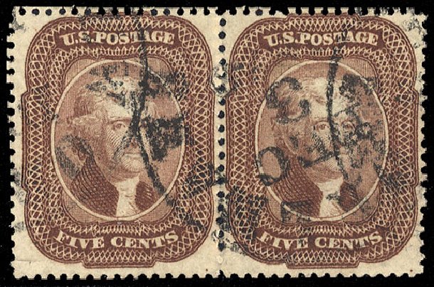 Costs of US Stamps Scott Catalogue 29: 5c 1859 Jefferson. Cherrystone Auctions, May 2013, Sale 201305, Lot 35
