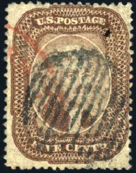 Value of US Stamps Scott Catalogue # 29: 1859 5c Jefferson. Harmer-Schau Auction Galleries, Oct 2010, Sale 87, Lot 105