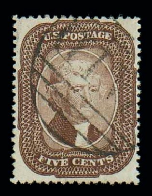 US Stamp Values Scott #29 - 1859 5c Jefferson. Matthew Bennett International, Dec 2007, Sale 325, Lot 1462
