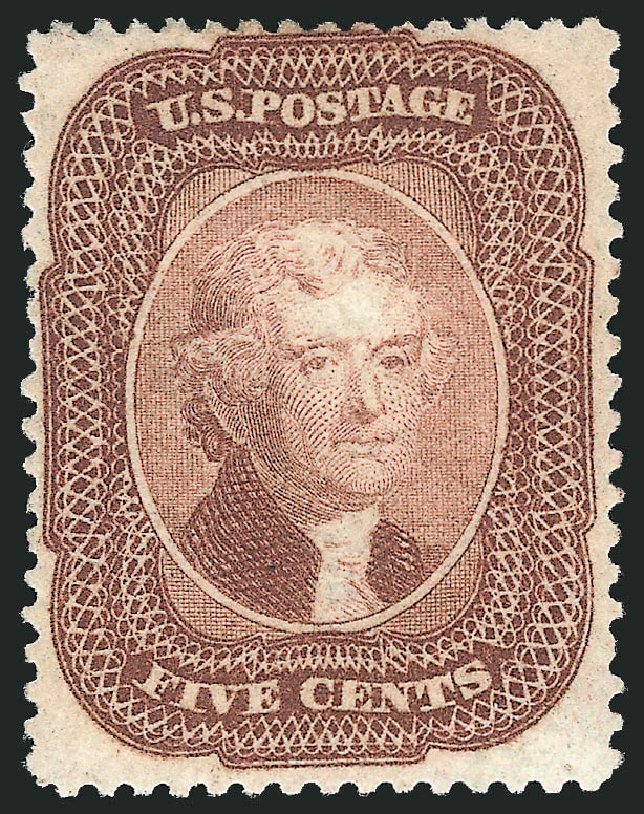 Value of US Stamps Scott Catalogue 29 - 5c 1859 Jefferson. Robert Siegel Auction Galleries, Mar 2013, Sale 1040, Lot 1242