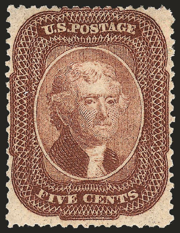 Costs of US Stamp Scott Catalogue # 29 - 1859 5c Jefferson. Robert Siegel Auction Galleries, Oct 2008, Sale 963, Lot 352