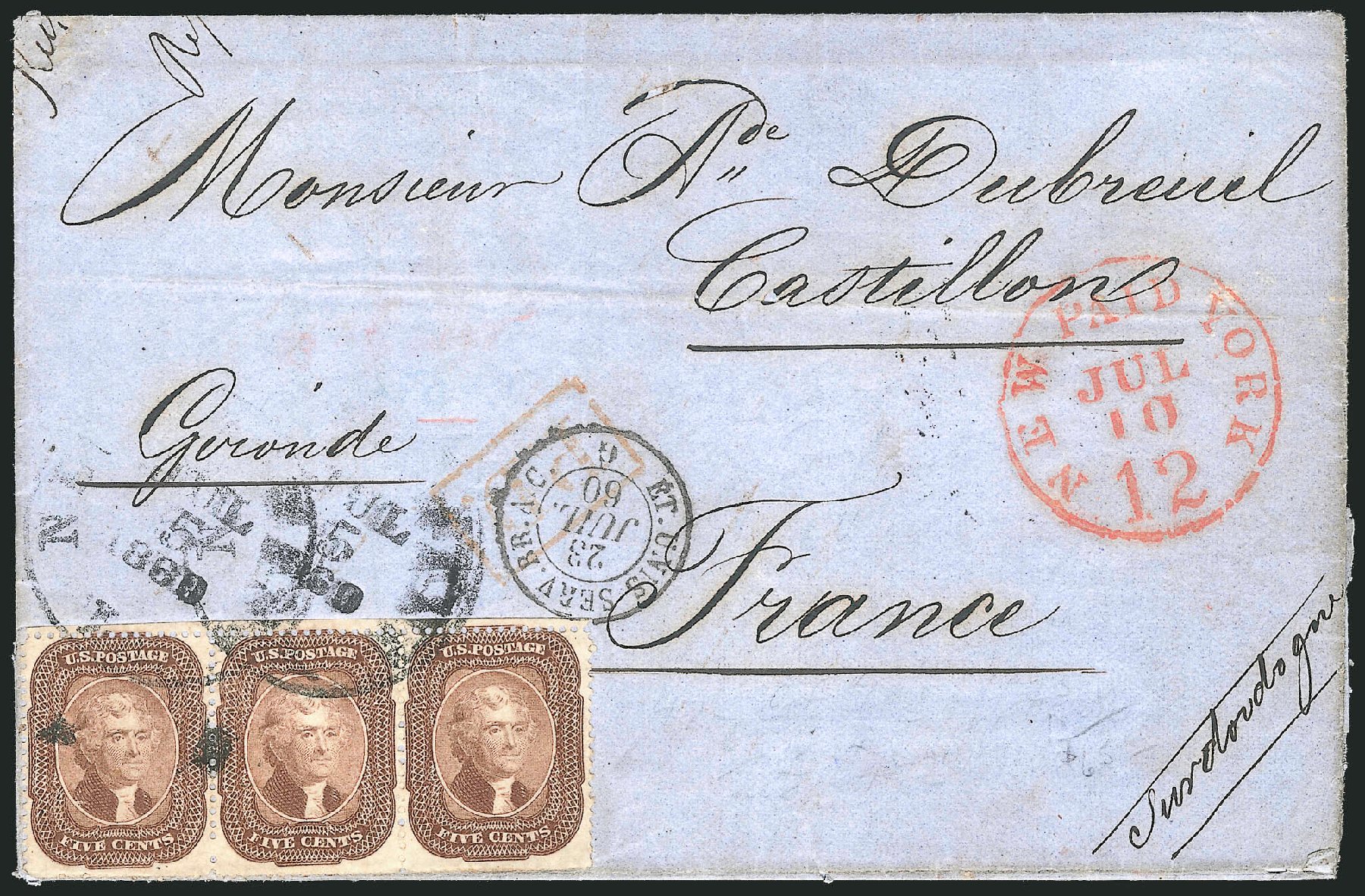 US Stamps Price Scott Catalogue #29: 5c 1859 Jefferson. Robert Siegel Auction Galleries, Oct 2014, Sale 1082, Lot 353