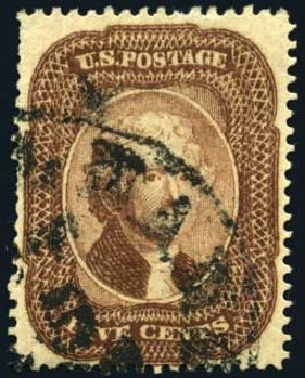 Costs of US Stamps Scott Cat. #29 - 1859 5c Jefferson. Harmer-Schau Auction Galleries, Oct 2008, Sale 79, Lot 46