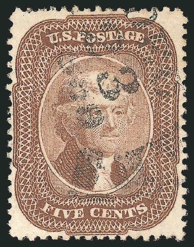 Value of US Stamp Scott Cat. # 29: 1859 5c Jefferson. Robert Siegel Auction Galleries, Jul 2013, Sale 1050, Lot 156