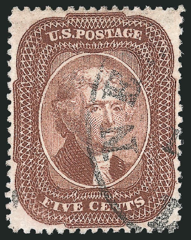 US Stamp Prices Scott Cat. 29 - 5c 1859 Jefferson. Robert Siegel Auction Galleries, Nov 2014, Sale 1084, Lot 3136