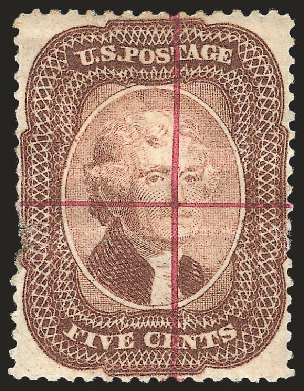 US Stamps Prices Scott Catalogue 29: 5c 1859 Jefferson. Robert Siegel Auction Galleries, Apr 2010, Sale 984, Lot 226