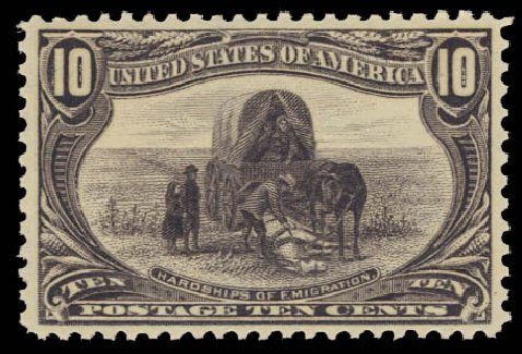 Values of US Stamps Scott Cat. #290 - 10c 1898 Trans Mississippi Exposition. Daniel Kelleher Auctions, Jan 2012, Sale 628, Lot 408