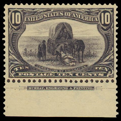 US Stamps Prices Scott #290: 10c 1898 Trans Mississippi Exposition. Daniel Kelleher Auctions, Jun 2012, Sale 630, Lot 1663