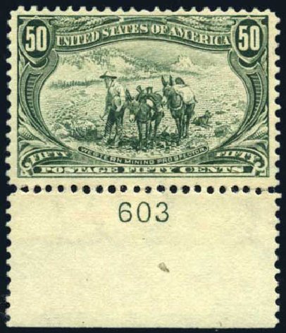 US Stamp Prices Scott #291 - 1898 50c Trans Mississippi Exposition. Harmer-Schau Auction Galleries, Jun 2008, Sale 78, Lot 1477